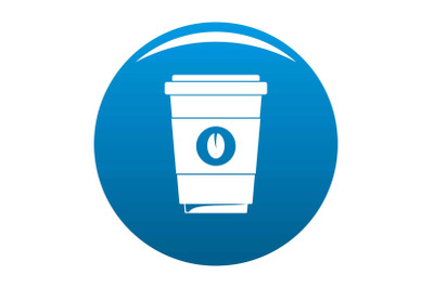 Coffee plastic cup icon blue vector