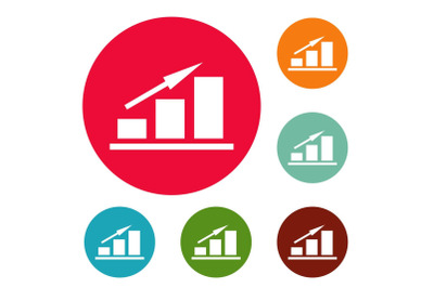 New chart icons circle set vector