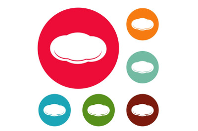 Cloud icons circle set vector