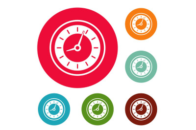 Clock icons circle set vector