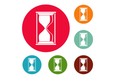 Hourglass icons circle set vector