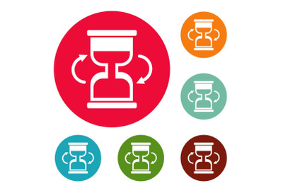 Cursor loading icons circle set vector