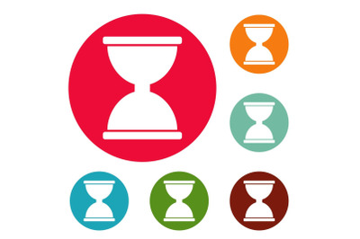 Cursor click loading icons circle set vector