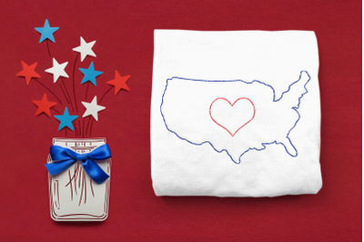 Linework Love America | Embroidery