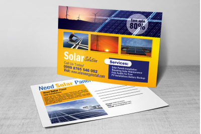 Solar Panel Installation Postcard Template