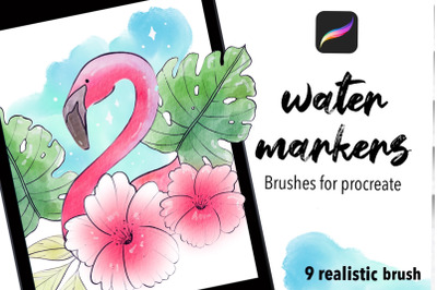 Water marker procreate brush set