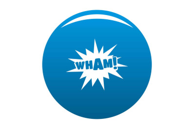 Comic boom wham icon blue vector