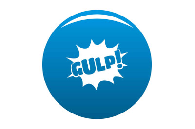 Comic boom gulp icon blue vector