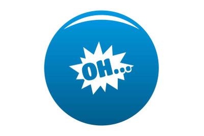 Comic boom oh icon blue vector