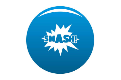 Comic boom smash icon blue vector