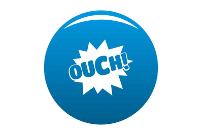Comic boom ouch icon blue vector