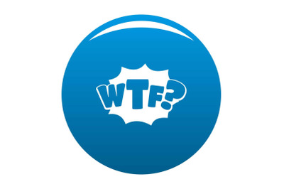 Comic boom wtf icon blue vector