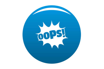 Comic boom oops icon blue vector