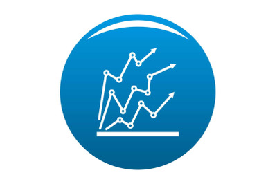 Chart icon blue vector
