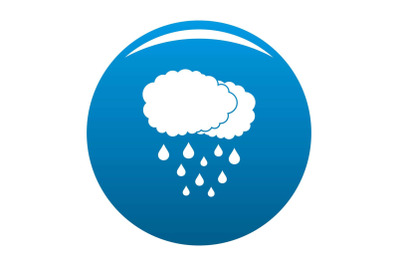 Cloud rain icon blue vector