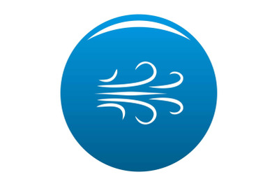 Wind icon blue vector