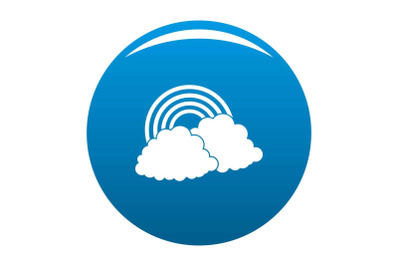 Rainbow icon blue vector