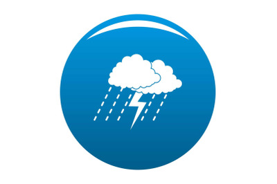 Cloud thunder icon blue vector