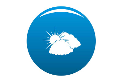 Dark cloudy sun icon blue vector