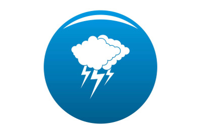 Cloud thunder flash icon blue vector