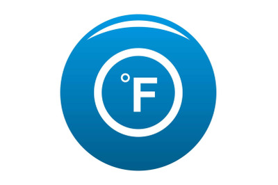 Fahrenheit icon blue vector