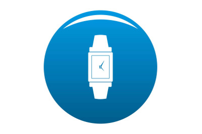 Wristwatch wood icon blue vector