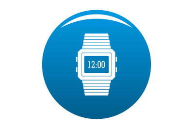 Wristwatch icon blue vector