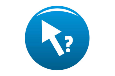 Cursor question icon blue vector