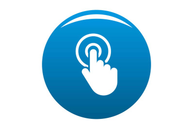 Hand cursor click icon blue vector