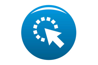 Cursor pixel icon blue vector