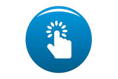 Hand cursor icon blue vector