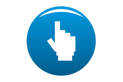 hand cursor pixel icon blue vector