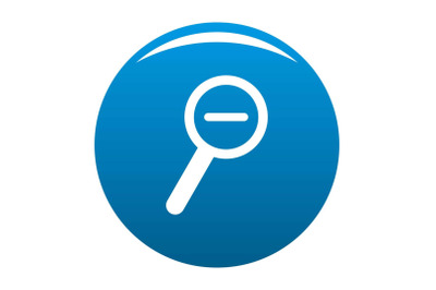 Cursor magnifier minus icon blue vector