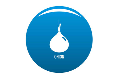 Onion icon blue vector