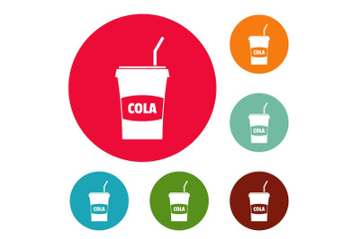 Juice icons circle set vector