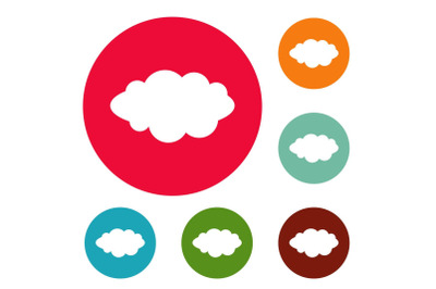 Rain icons circle set vector