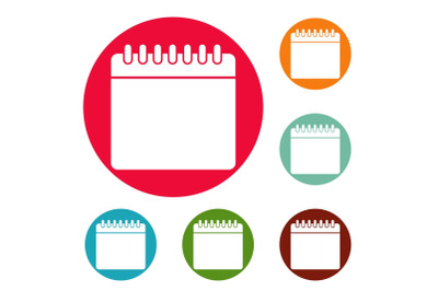 Calendar icons circle set vector