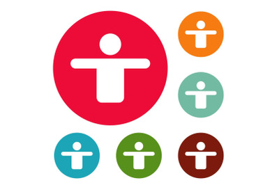 Man icons circle set vector