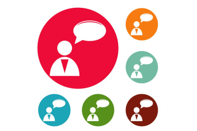 Speaker icons circle set vector