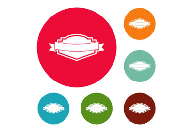 Badge label icons circle set vector