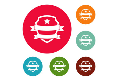 Badge hipster icons circle set vector