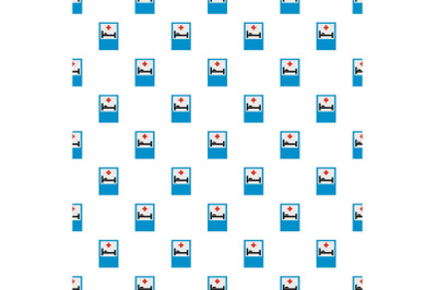 Hospital bed and medical cross pattern seamless