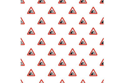 Car on a precipice over water pattern seamless