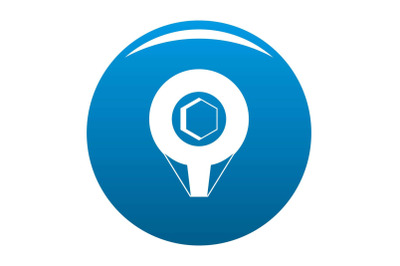 Mark pin icon blue vector