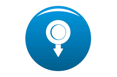 Pushpin icon blue vector
