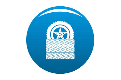 Tire leap icon blue vector