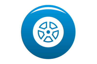 Wheel icon blue vector