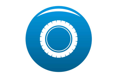 Single tire icon blue vector