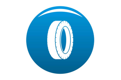 Turning tire icon blue vector
