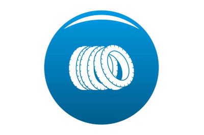 Pile of tire icon blue vector